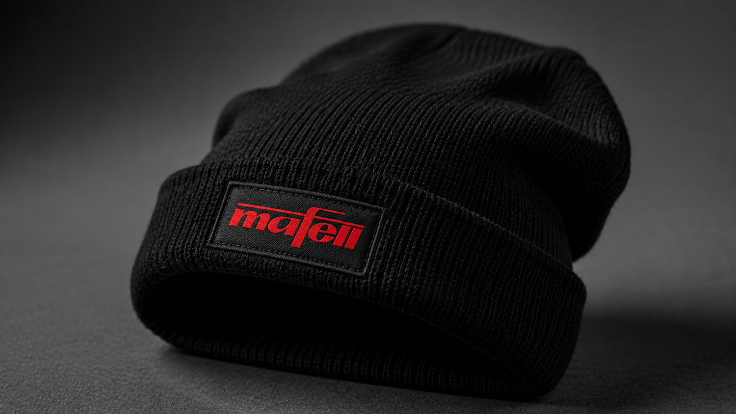 Mafell Fanshop Nahaufnahme einer schwarzen Strickmütze