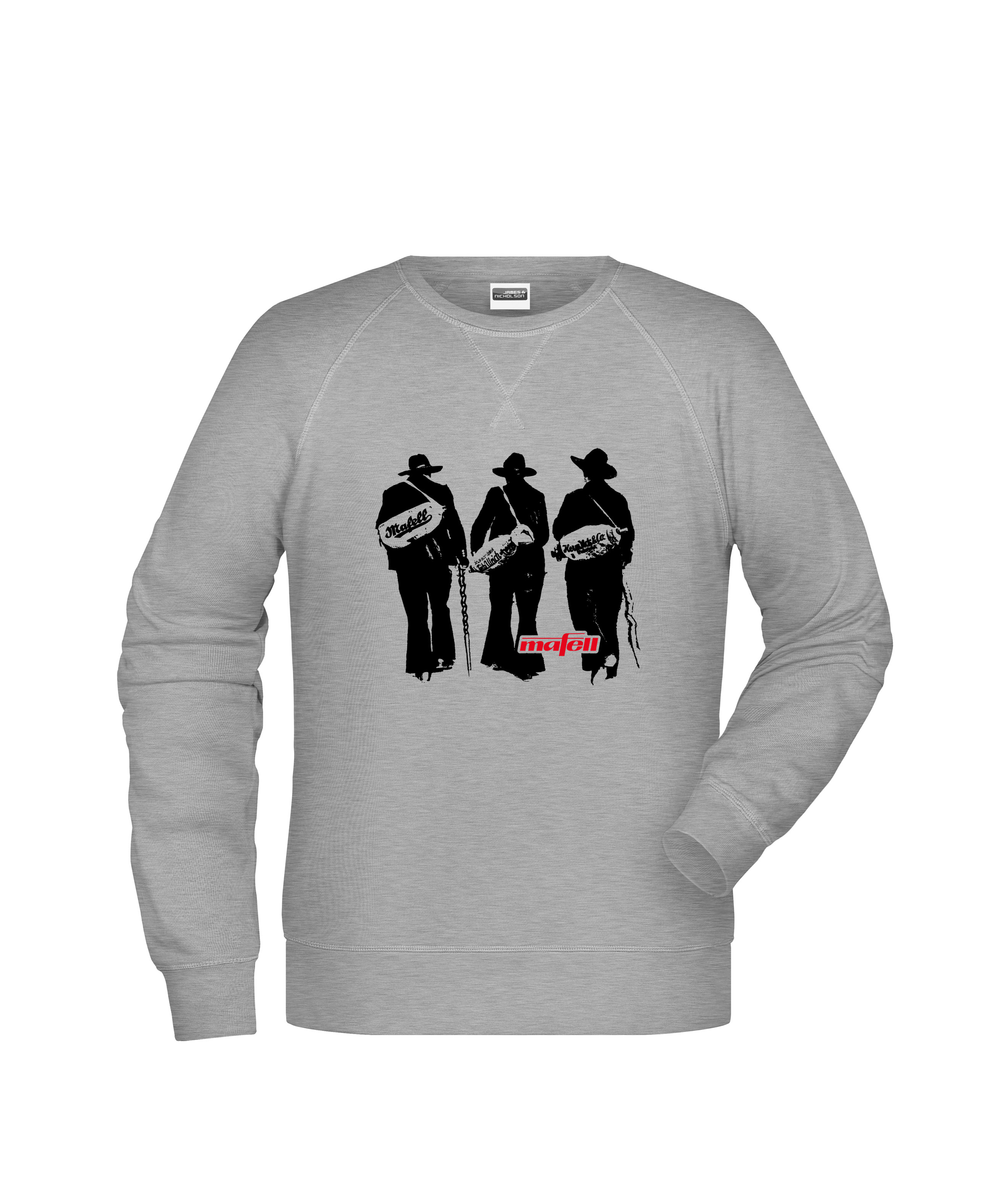MAFELL Sweatshirt mit Zimmermännern Grau Meliert