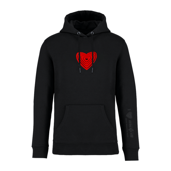 MAFELL Love Kapuzenpullover Schwarz Frontseite mit Stickerei