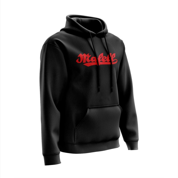 Schwarzer Hoodie mit Mafell Retro Logo Frontansicht